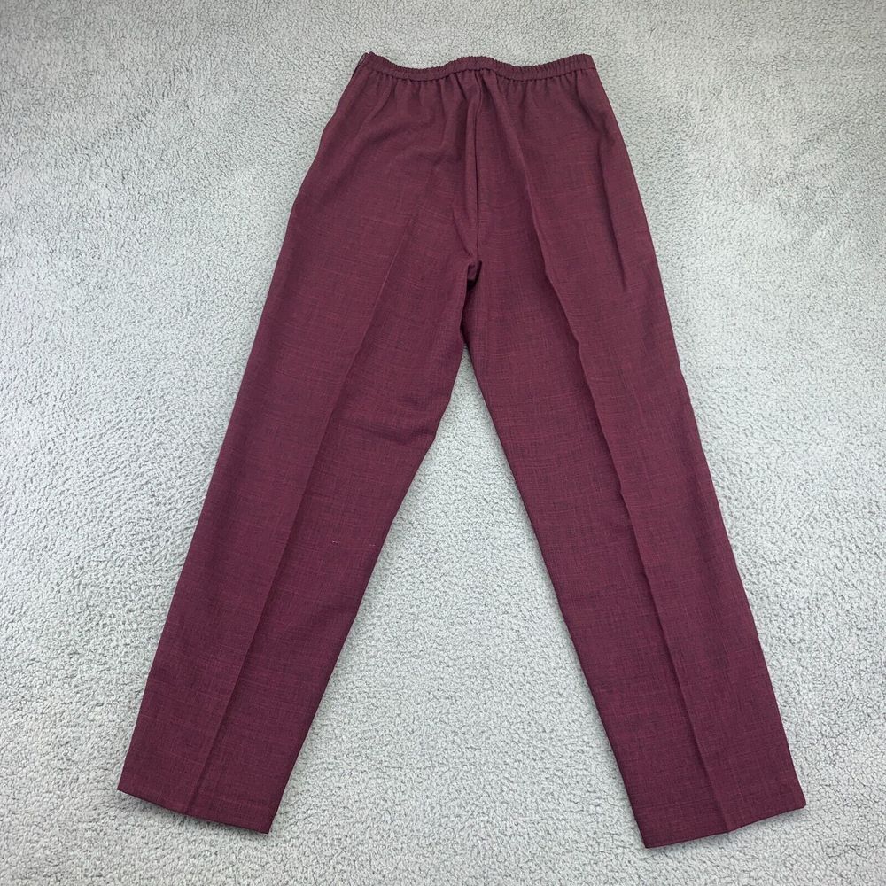 Sag Harbor Dress Pants Womens 10 Burgundy High-Rise Elastic Waist Straight - Picture 6 of 10